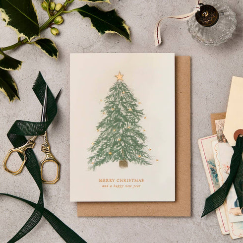 Christmas Tree & Lights Greetings Card